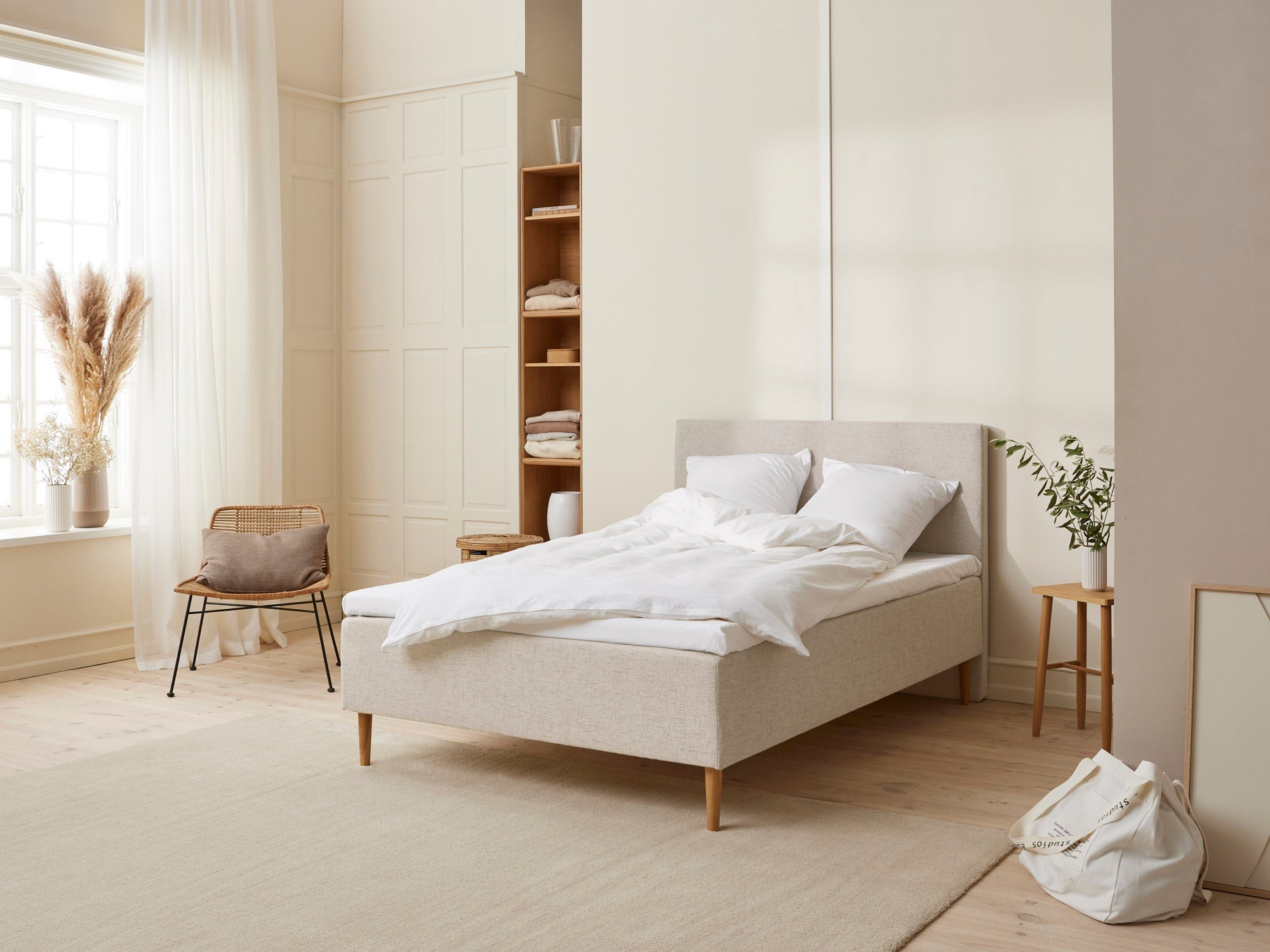 Fabrikkens Trykaflastende   Boxmadras  Sand  120x200 Cm