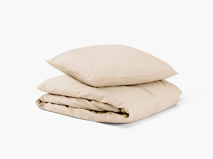 Satin Sengesæt Beige- 140x200