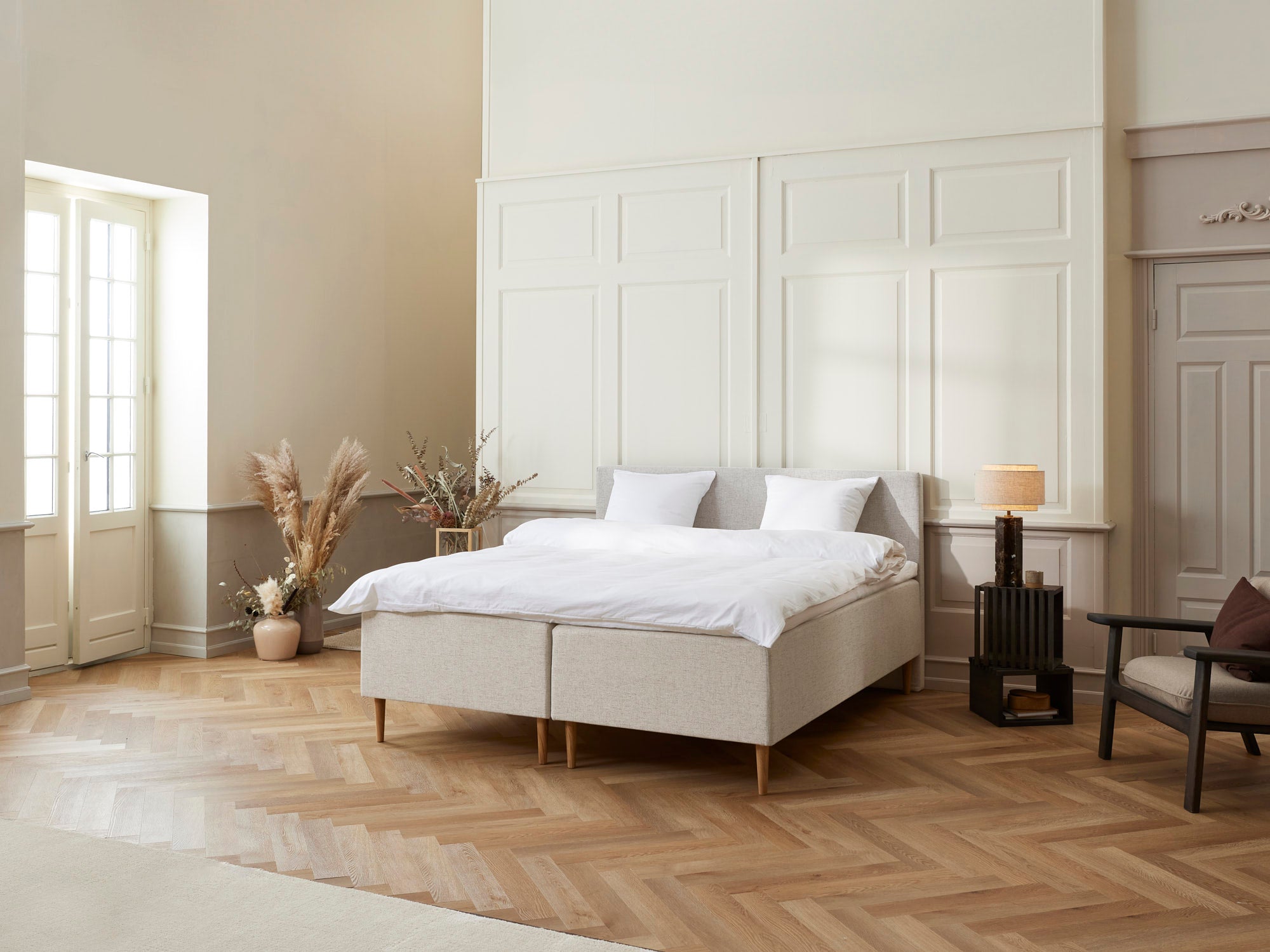 Fabrikkens Luksus   Boxmadras  Sand  210x210 Cm
