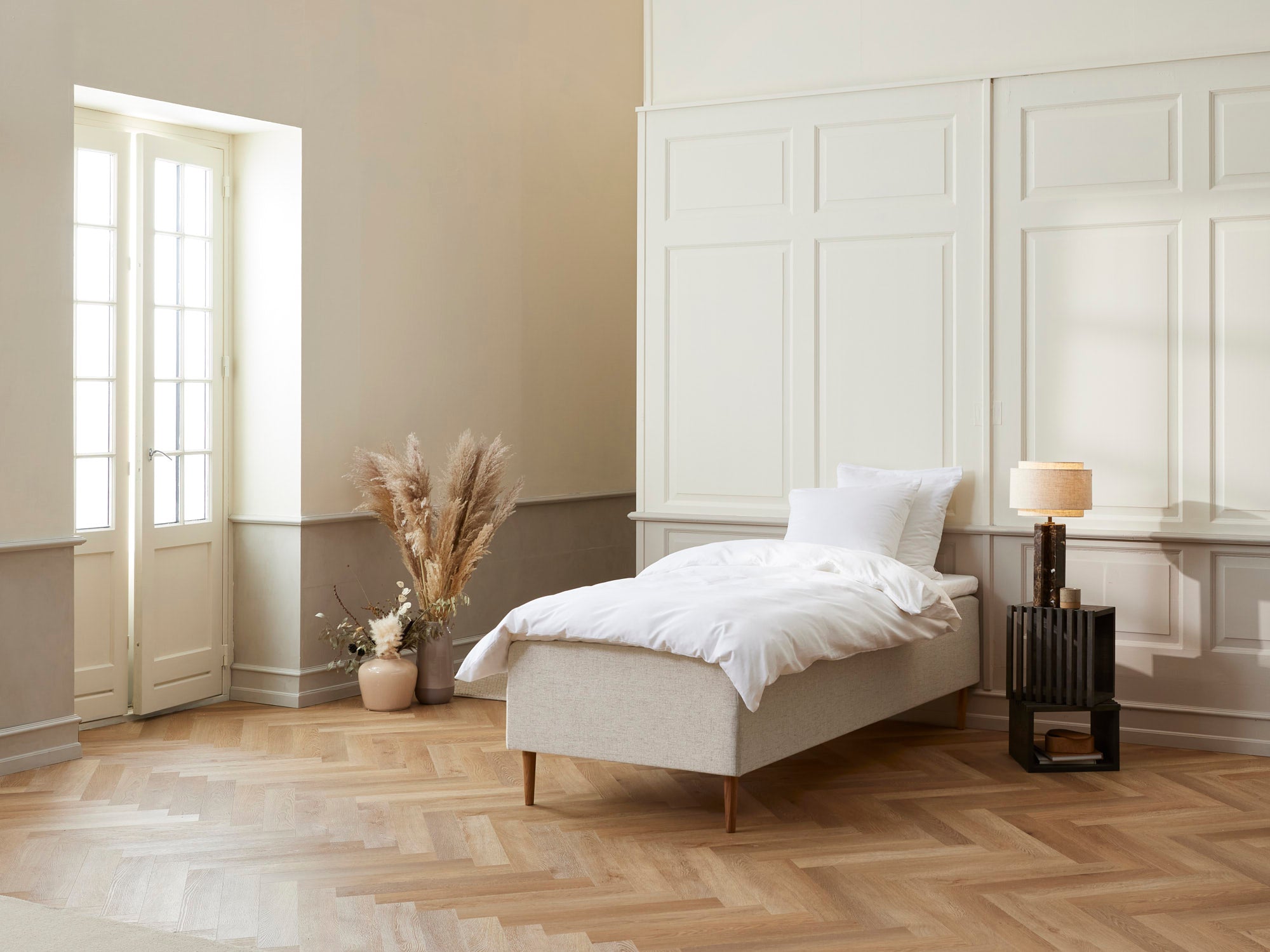 Fabrikkens Luksus   Boxmadras  Sand  90x210 Cm