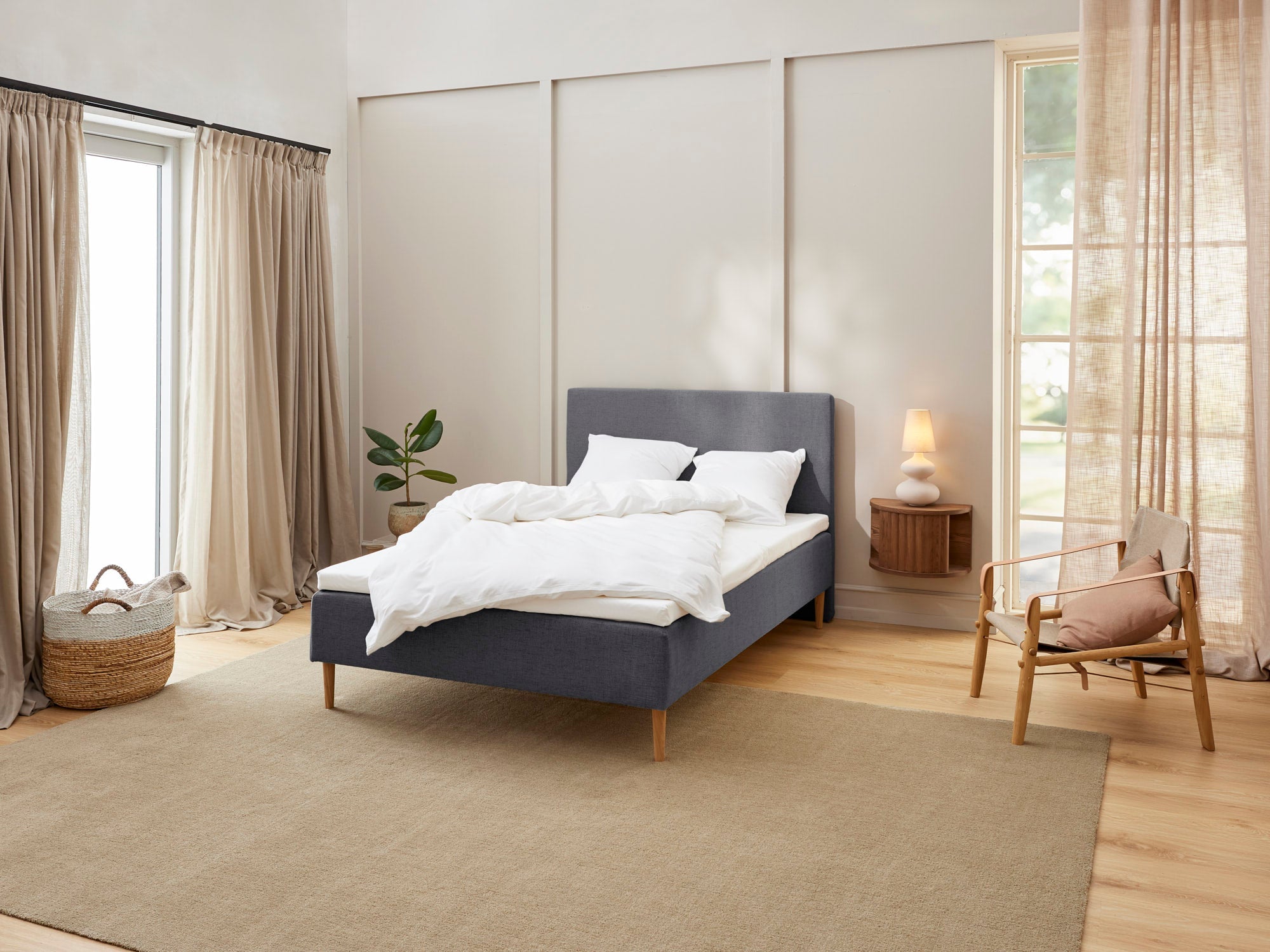 Fabrikkens Komfort   Boxmadras  Antracit  120x200 Cm